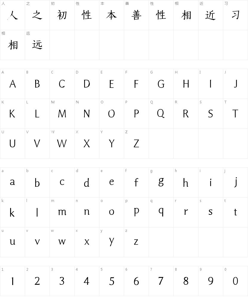 山海汲古宋刻 简繁的字符映射图