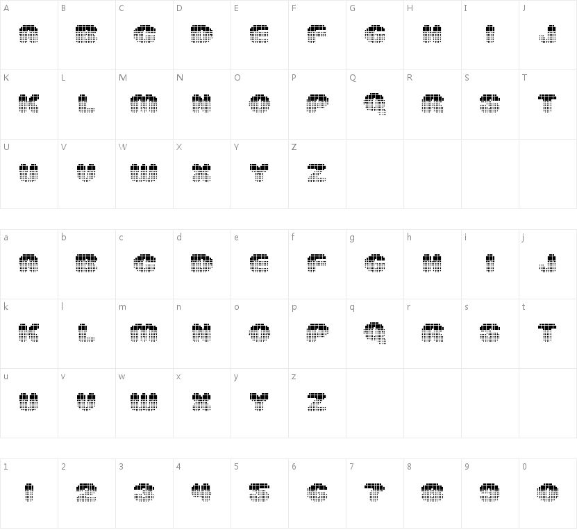 ZYENA Gradient的字符映射图