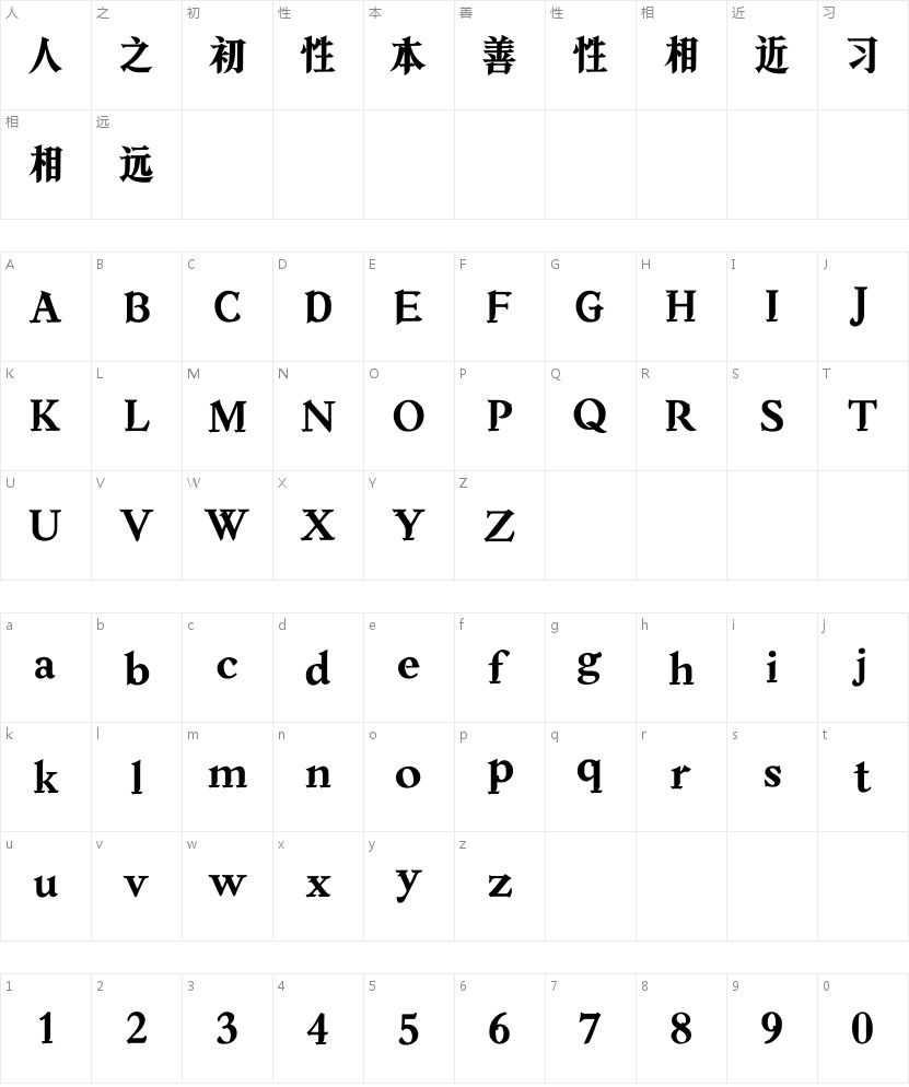 东篱璇玑宋的字符映射图