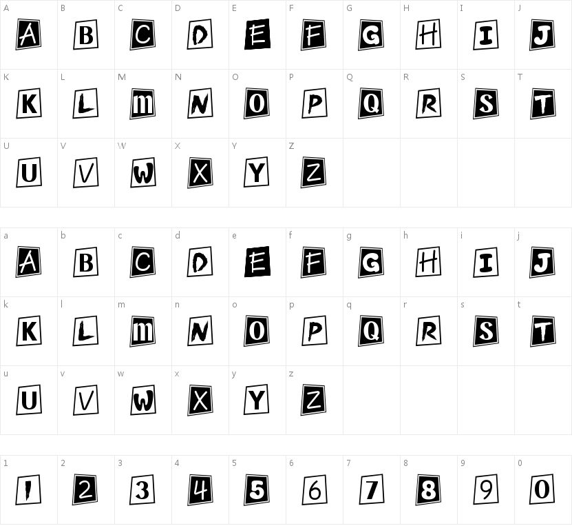 ZYENA Screen Memories的字符映射图