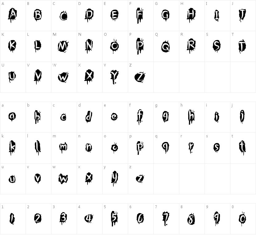 ZYENA Street Graffiti的字符映射图