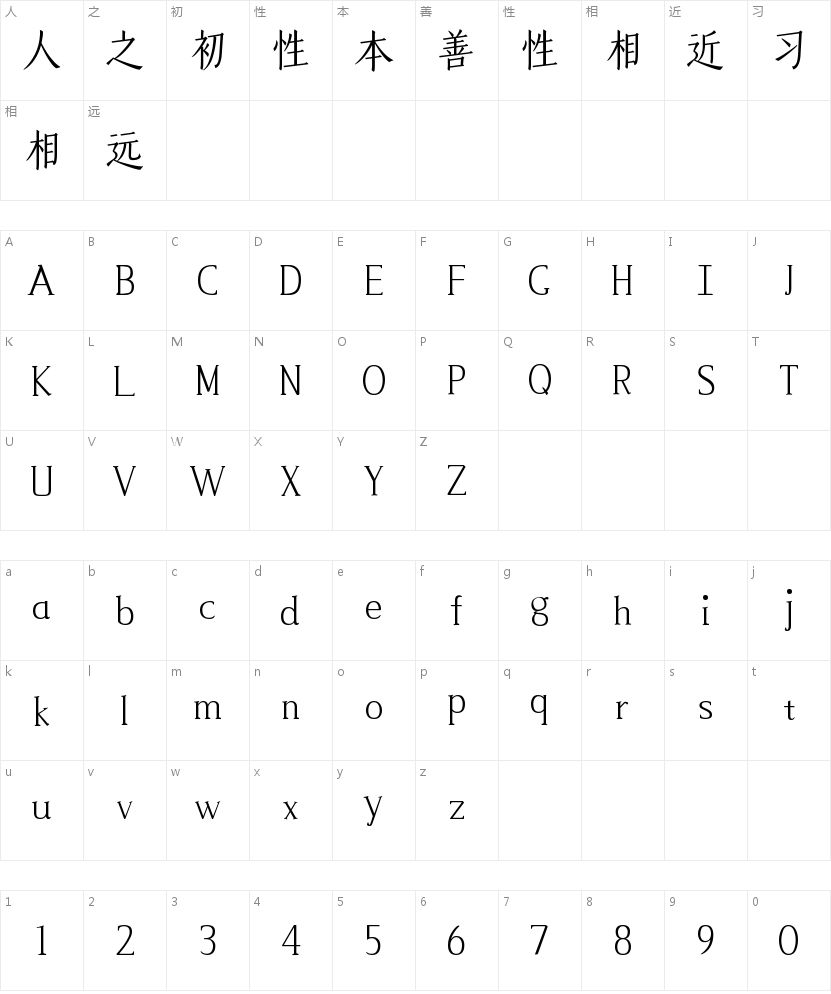 山海江南婉宋55W的字符映射图