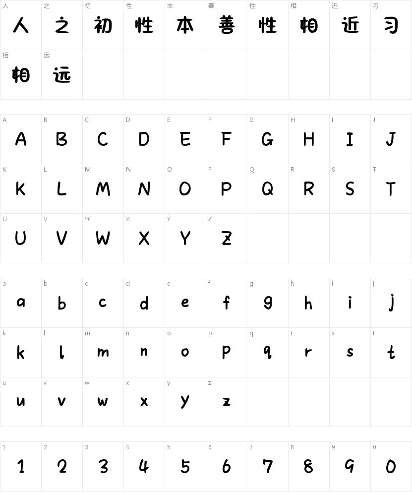小小江湖喵喵侠的字符映射图