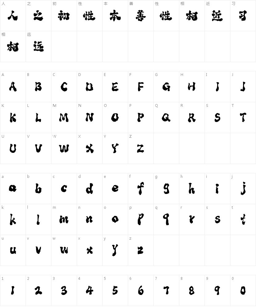 潮字社七星拳简繁-闪 传神的字符映射图