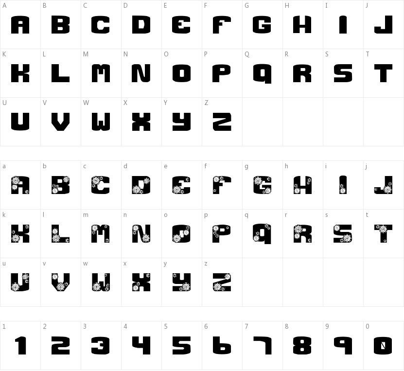 Gear Crank的字符映射图