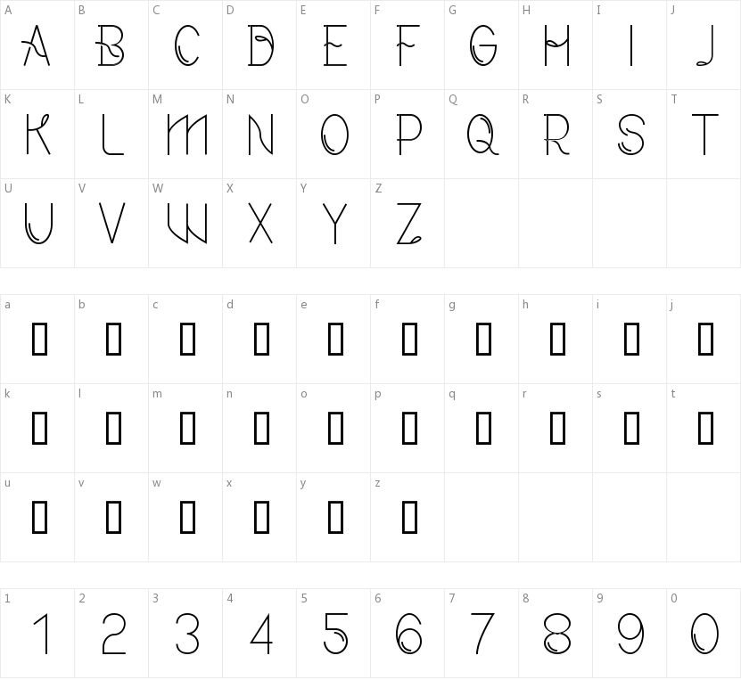 CF Modern 165的字符映射图