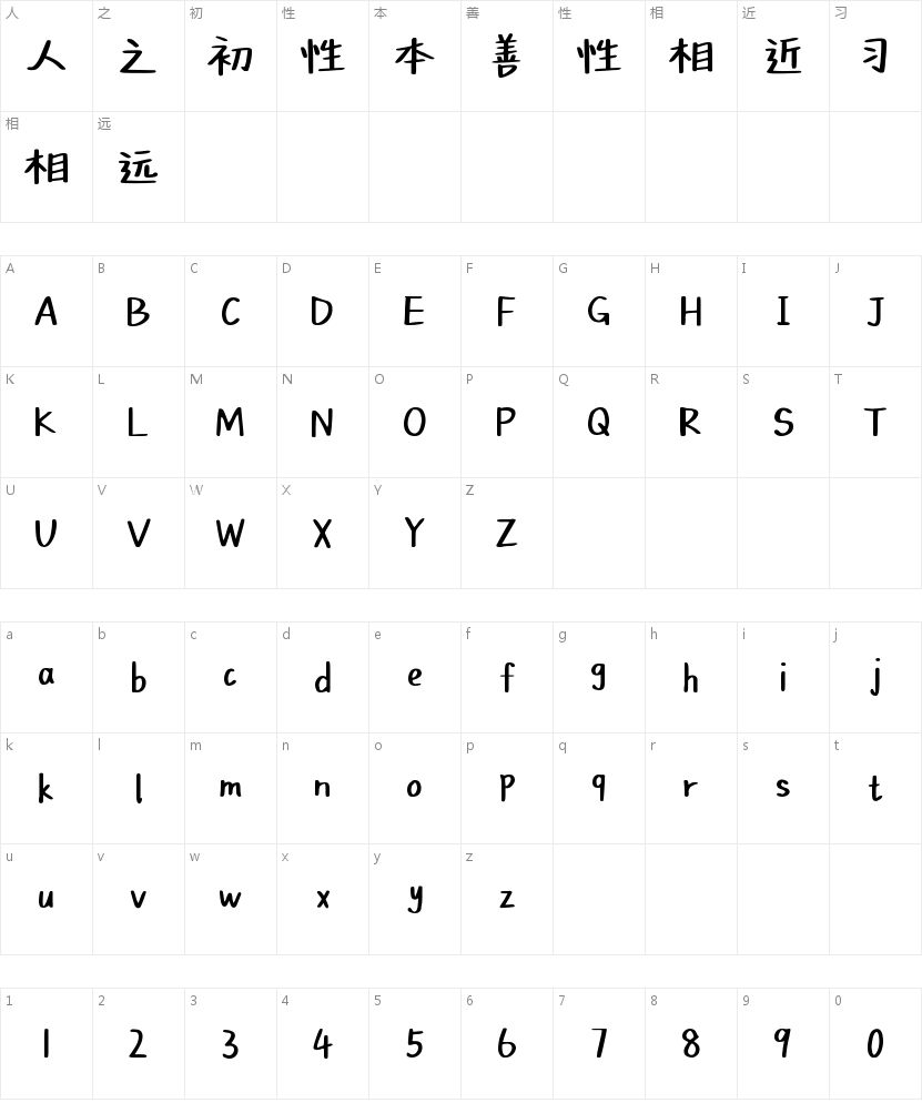 芭乐冷泡晚安吻的字符映射图