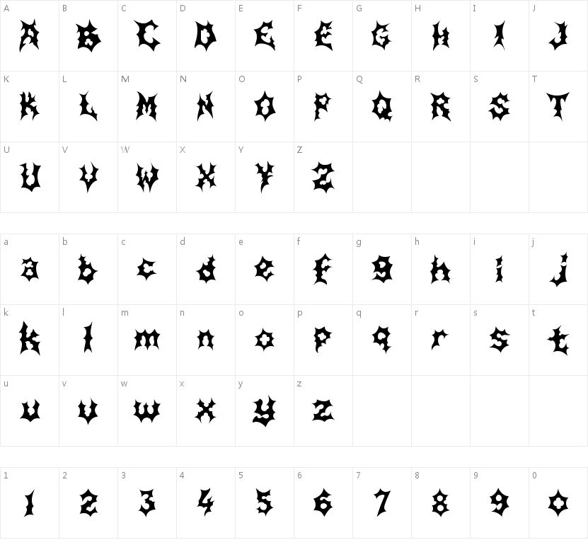 FuluBoom的字符映射图