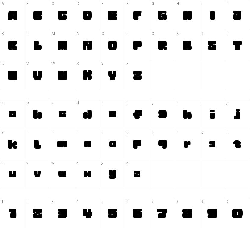 FuluClay的字符映射图