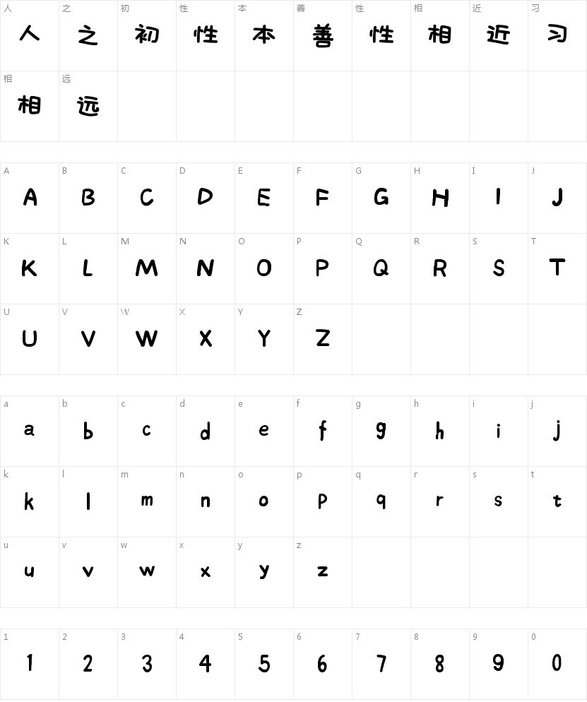 潮笑社小作文简-闪 中圆的字符映射图
