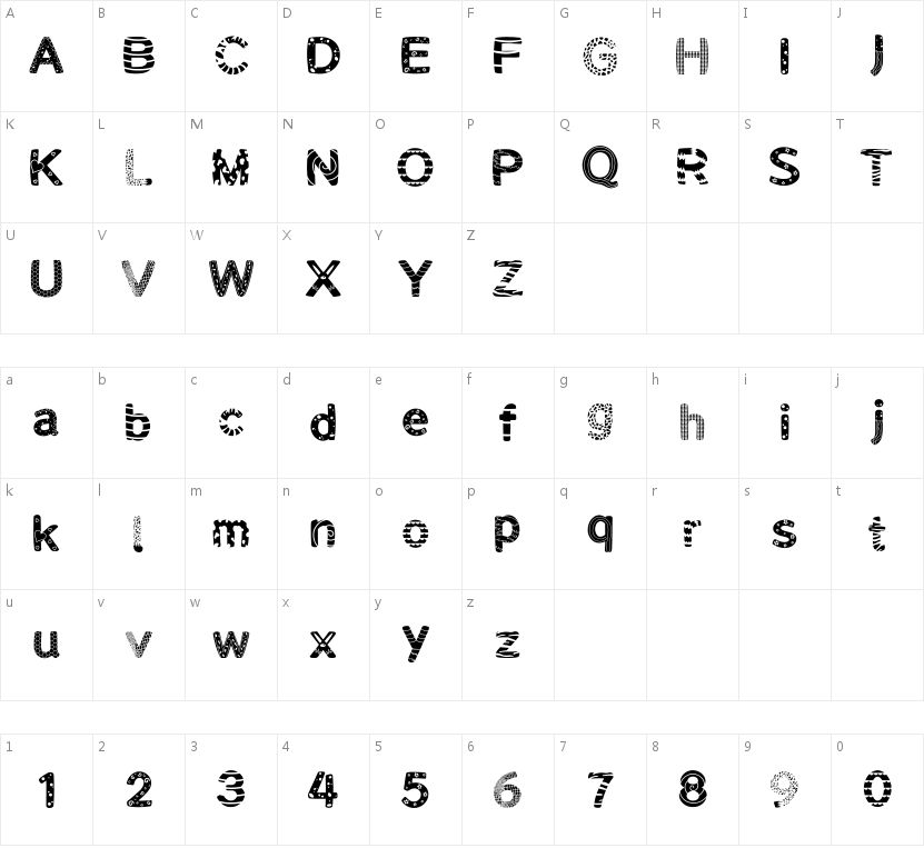 HFAnimal的字符映射图