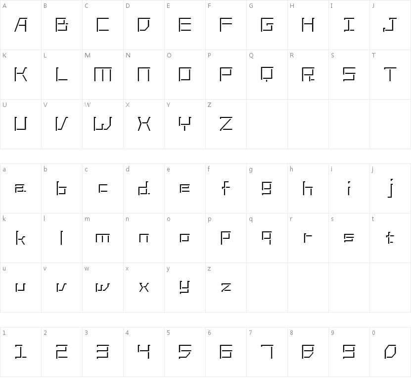 HFLunation的字符映射图