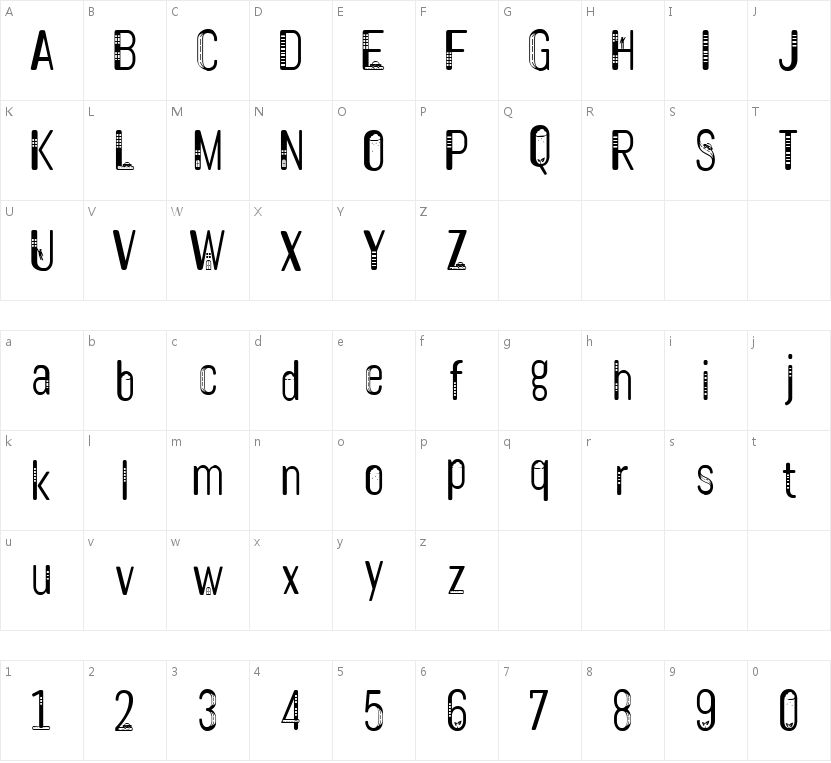 HFUnica的字符映射图
