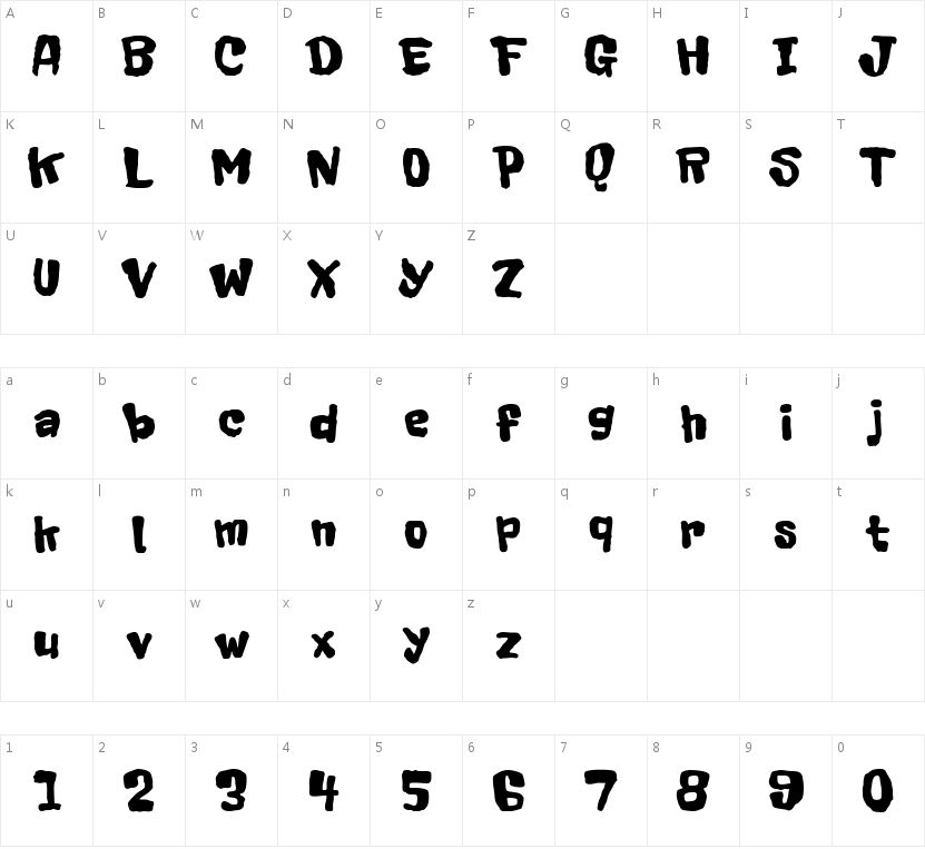 HFMangu的字符映射图