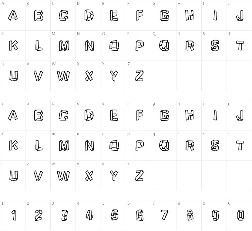 Funky Stoneage的字符映射图