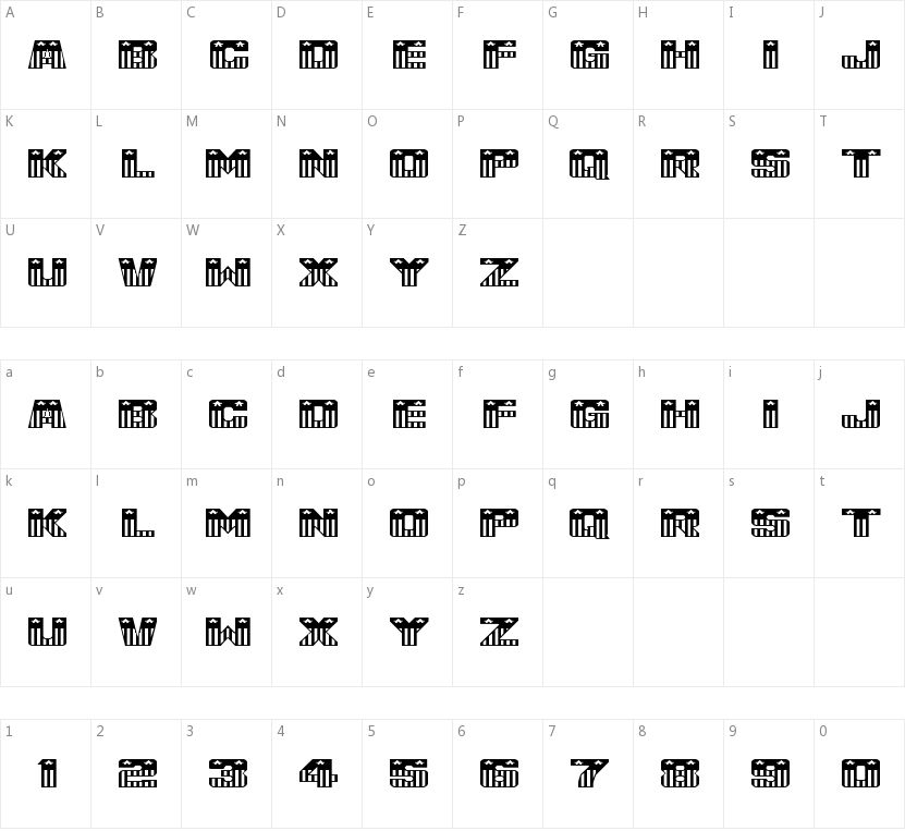 USA Flag的字符映射图