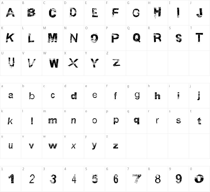 BSB DF 50的字符映射图