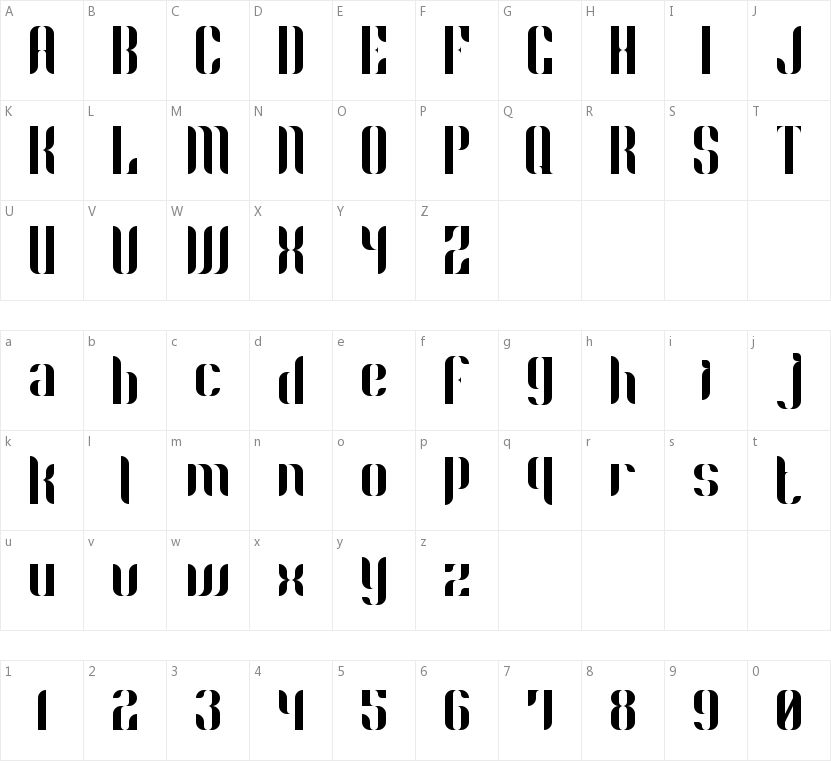 Phyllon的字符映射图