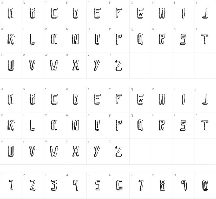 Savia Shadow的字符映射图