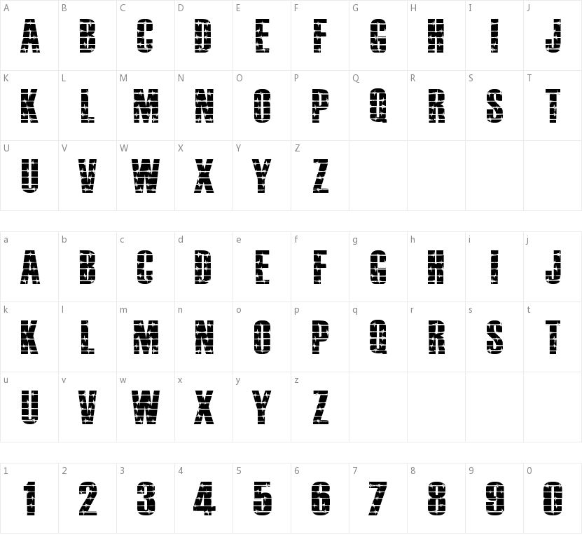 Alambrado Infernal的字符映射图