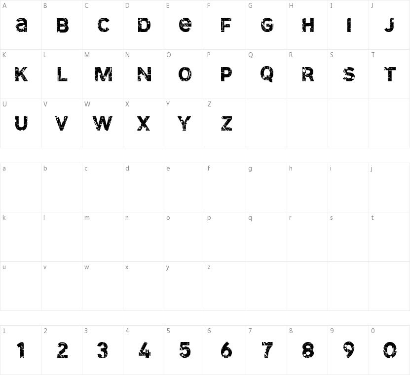 SD Cammello的字符映射图