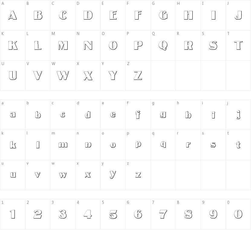 MateusBold的字符映射图