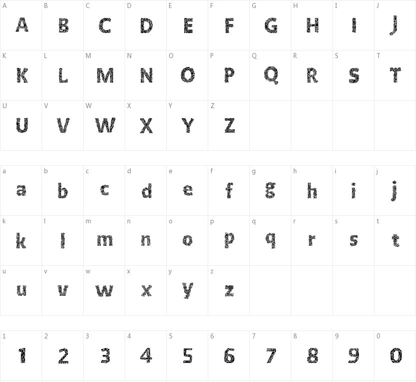 Crystalline的字符映射图