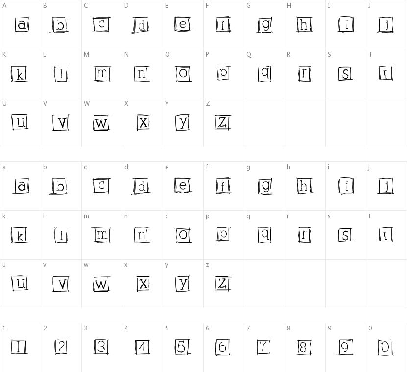 Alphabits Squared的字符映射图