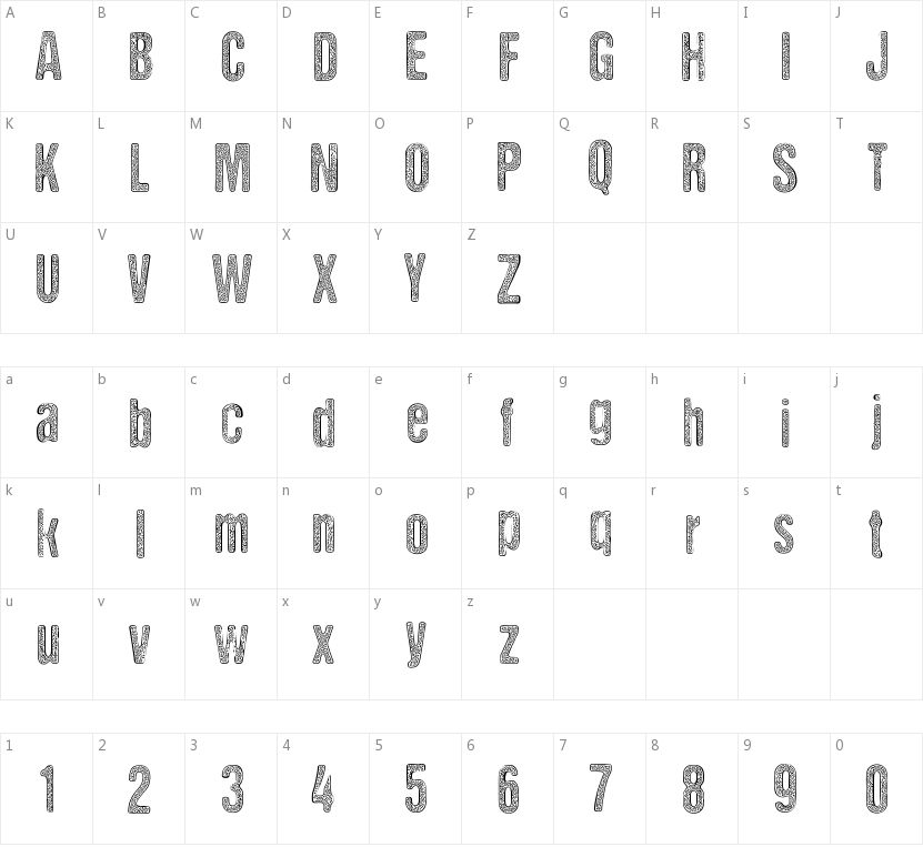 DCC Stained Aliens的字符映射图