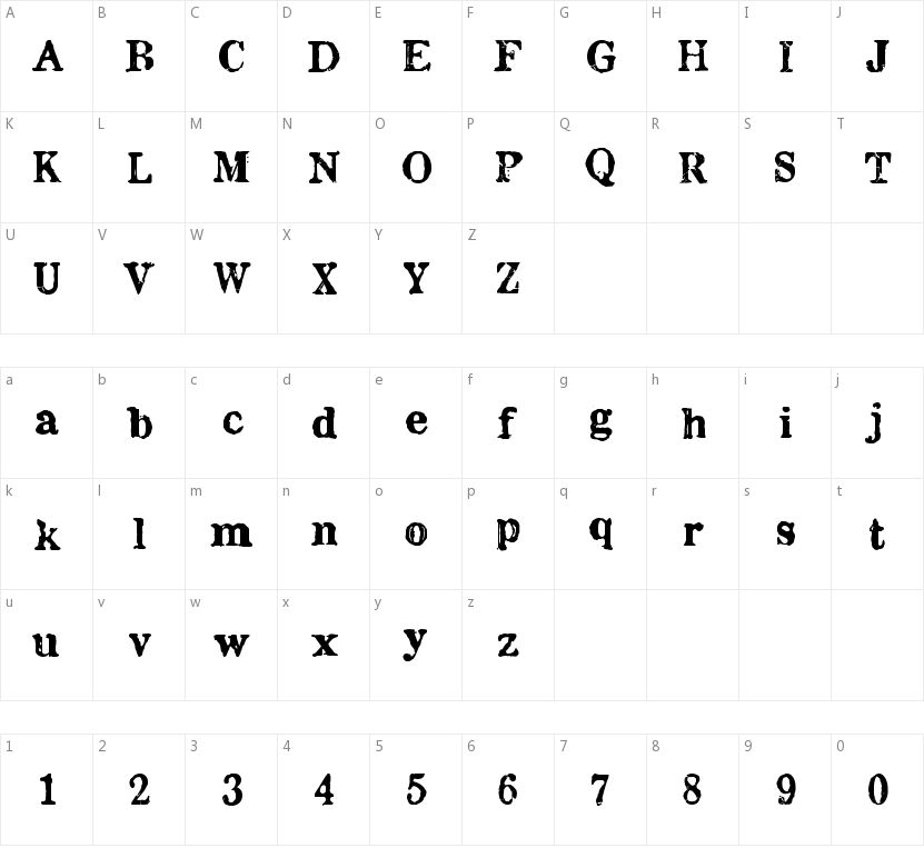 Chenier的字符映射图