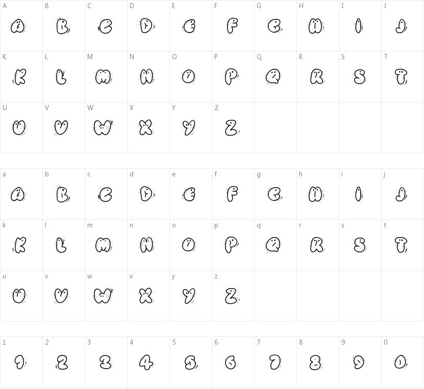 Animaletters的字符映射图