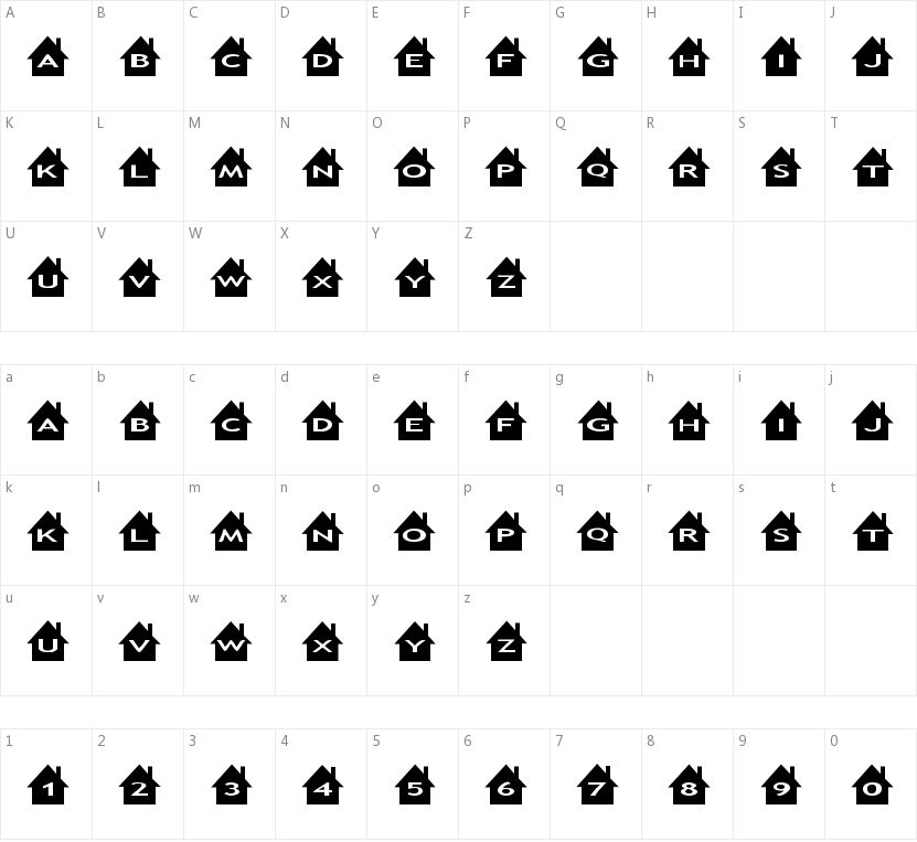 AlphaShapes houses的字符映射图