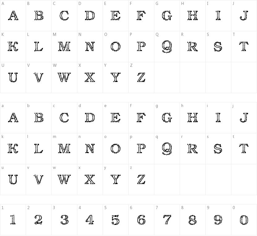 Classic Mosaic的字符映射图