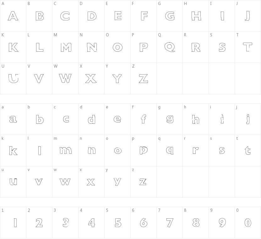 Outline的字符映射图