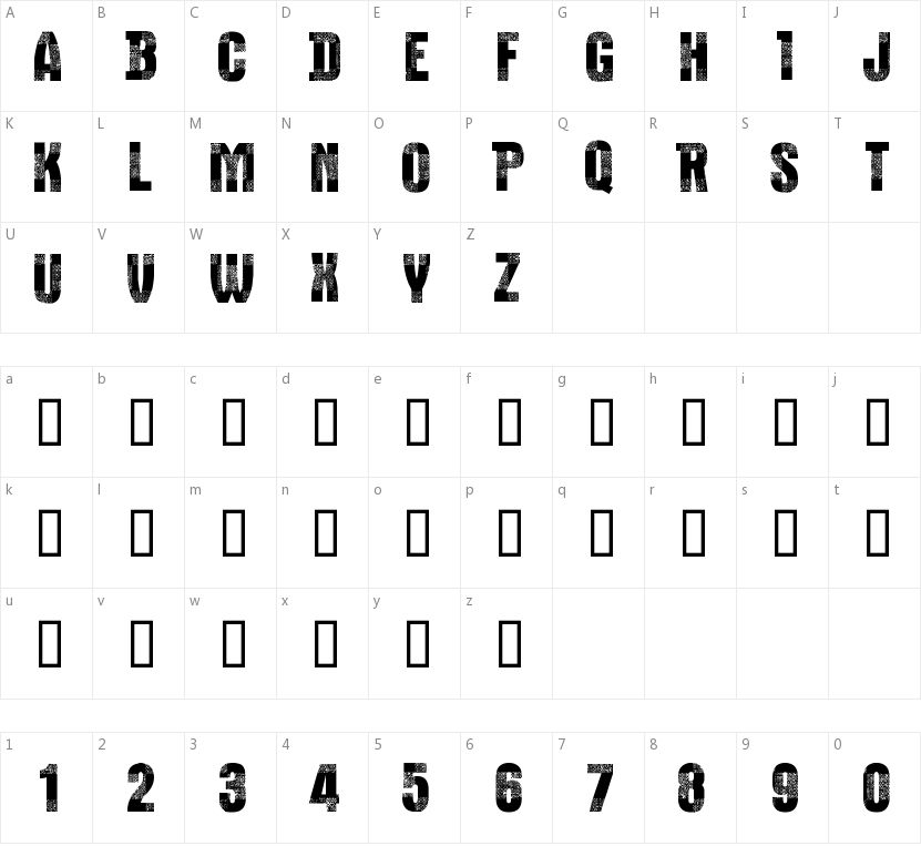 CF Bucherons的字符映射图