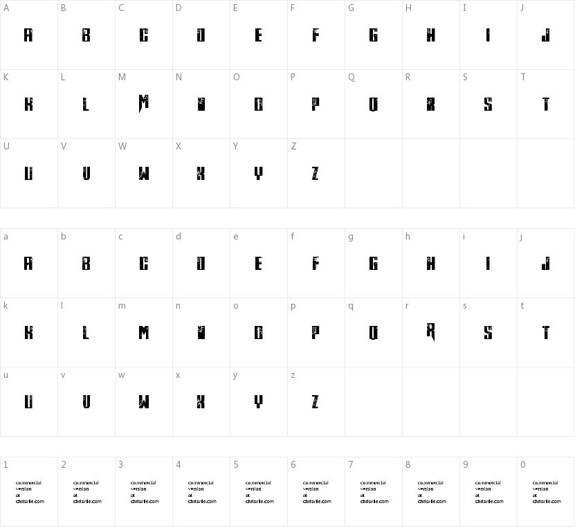 Midnite Hour的字符映射图