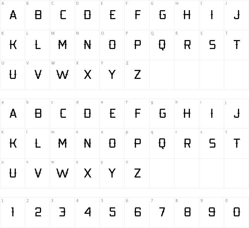 Kobarapi的字符映射图