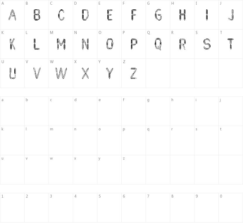 CF Crayons de plomb的字符映射图