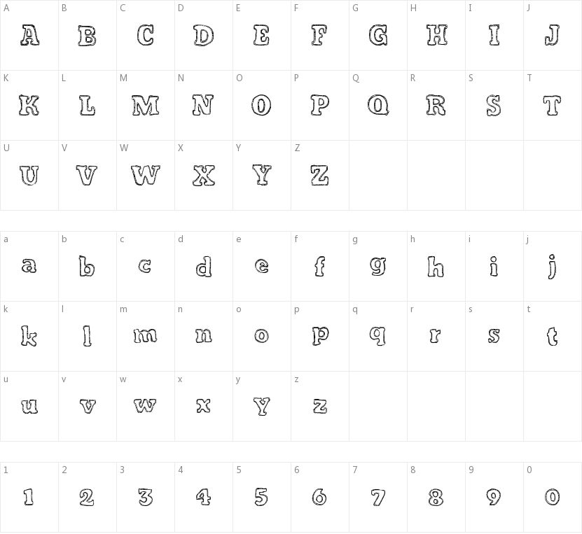 Fresh Candies的字符映射图