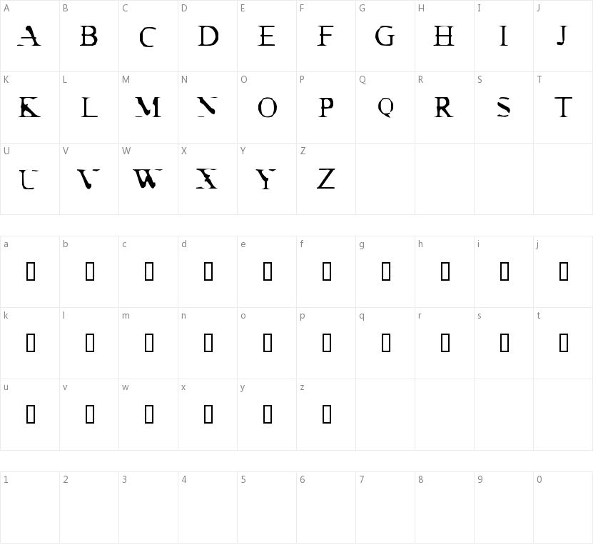 Cracked Dendrite的字符映射图