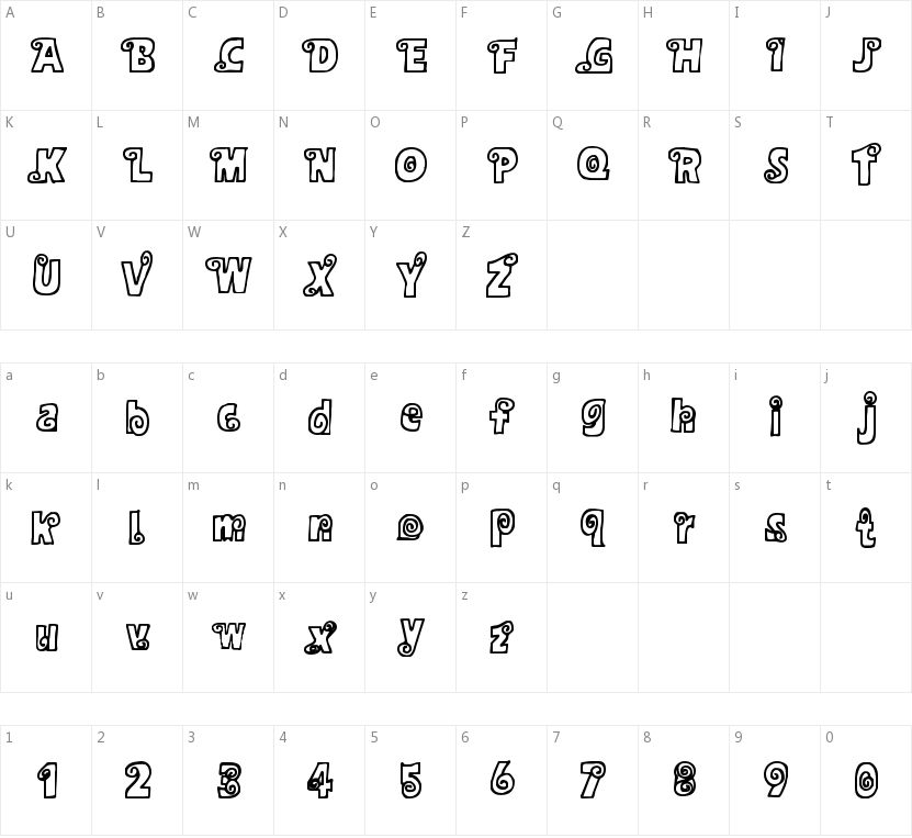 AlphaSnail的字符映射图