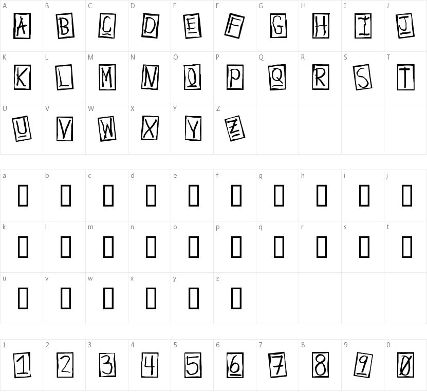 Human Brown Eye的字符映射图