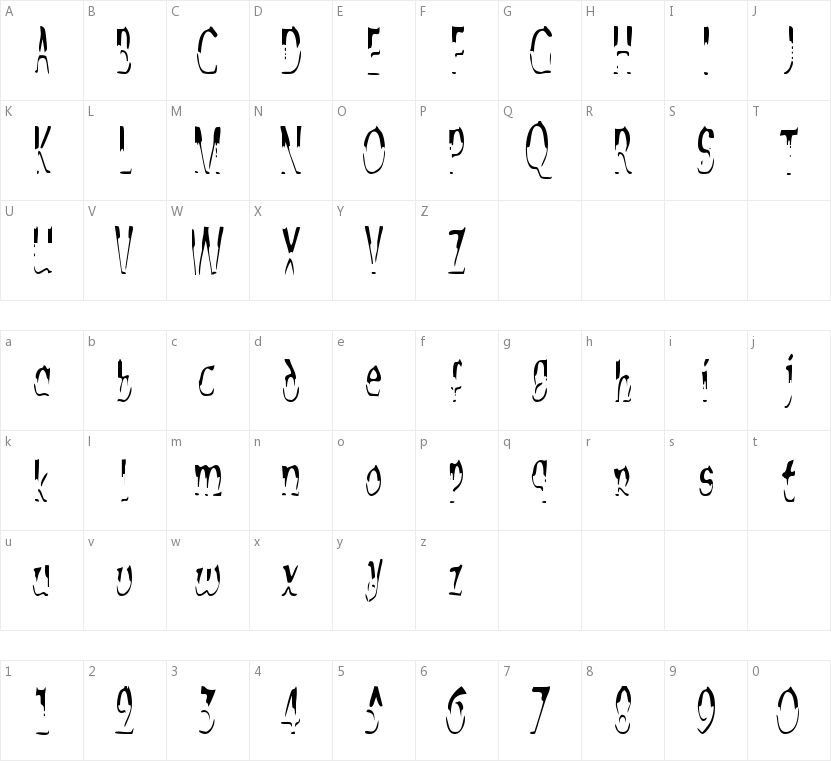 Alien Script的字符映射图