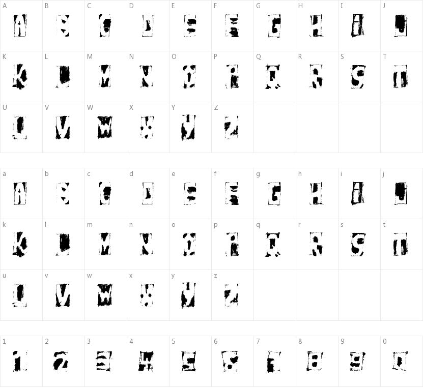 HandNegativ的字符映射图