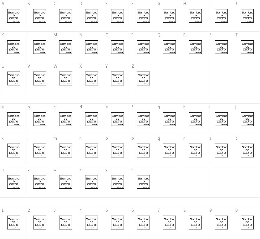 Sombras的字符映射图