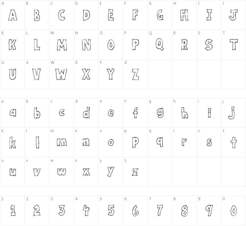 Key Tab Metal的字符映射图