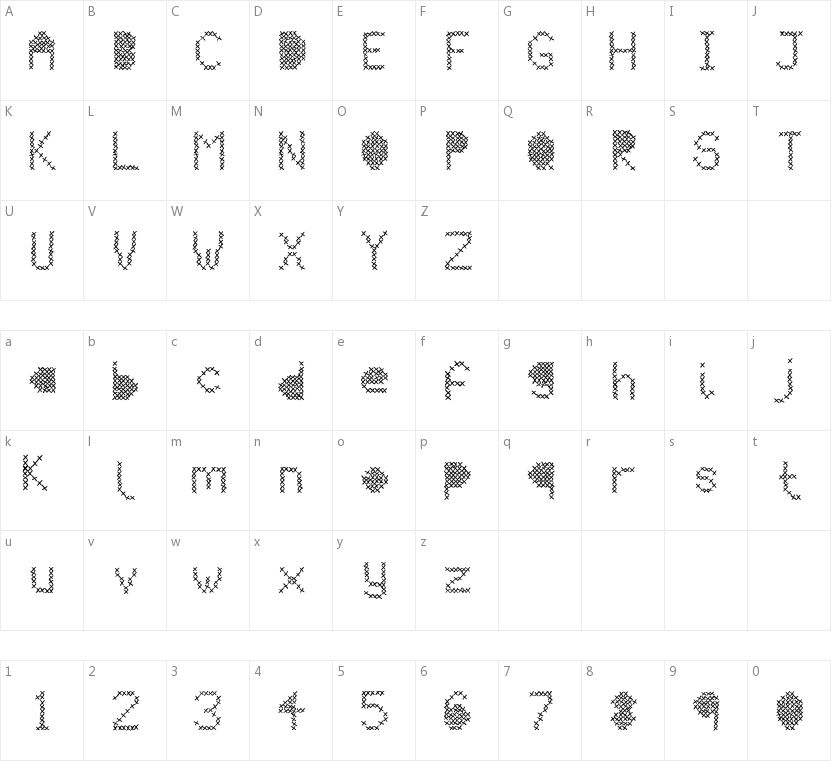 Mesh Stitch的字符映射图