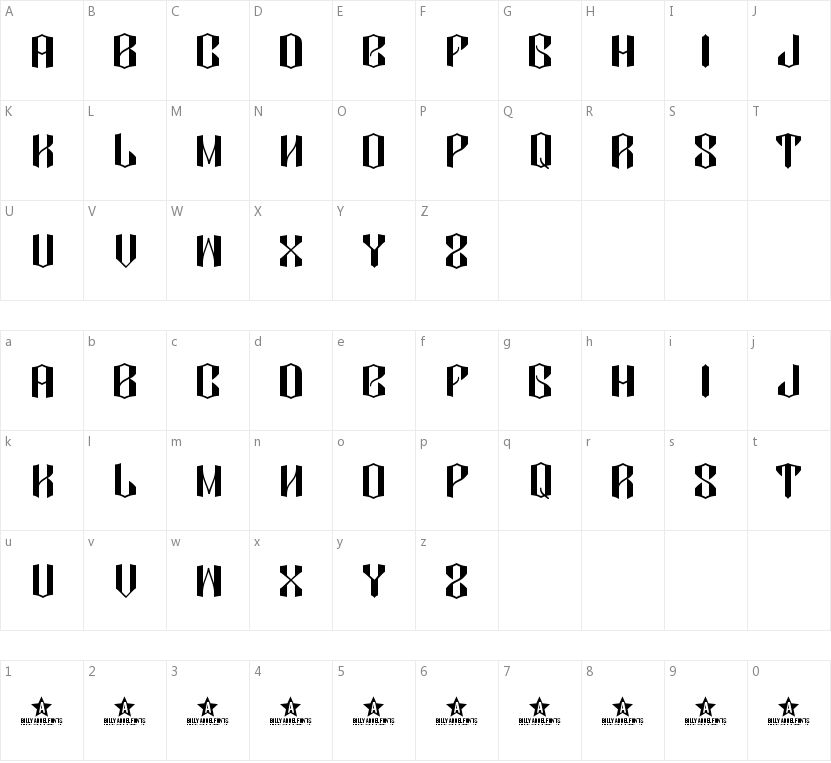 Diamond Dust的字符映射图