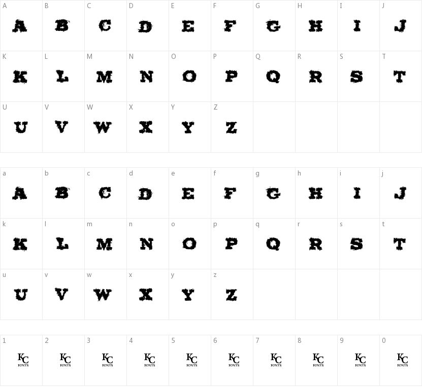 Ol' Cowboy的字符映射图