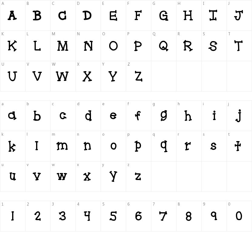 Bracketeer的字符映射图